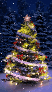 Christmas Tree Merry Christmas GIF - Christmas Tree Merry Christmas Snow GIFs
