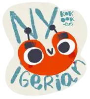 an illustration of a bug with the words ny igeria on it