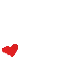a pixel art drawing of a red object on a white background ..