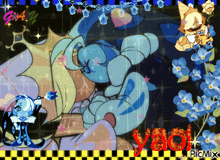 a picture of a cartoon character with the word yaoi on the bottom