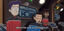 What Is The Area Of Your Research T'Lyn GIF - What Is The Area Of Your Research T'Lyn Ensign Boimler GIFs