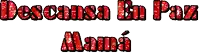 a red and black text that says descansa en paz