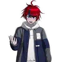 a boy with red hair and blue eyes is wearing a sweatshirt that says " i 'm not a robot "