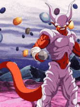 a cartoon character with horns and a long tail