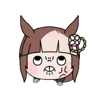a cartoon of a horse with a flower in its ear