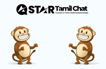 a star tamil chat logo with two monkeys