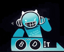 a cartoon of a dj wearing headphones and a sign that says " get insane now "