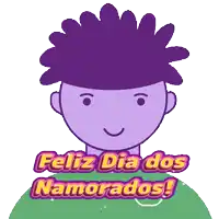 a cartoon of a boy with the words feliz dia dos namorados on the bottom