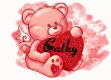 cathy love you this much red glitter bear