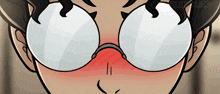 a close up of a person 's face with glasses and a watermark that says xxxtrashy
