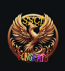 a picture of a phoenix with congratulations written on it