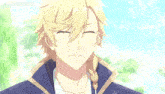 a man with blonde hair says quando o vejo sorrir