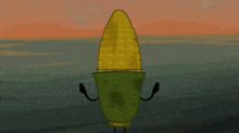 a corn on the cob with arms and legs
