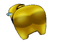 a drawing of a yellow object with a blue eye