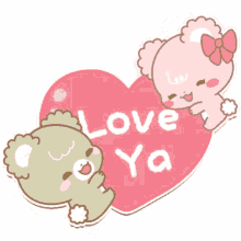 bear love ya hug love hearts