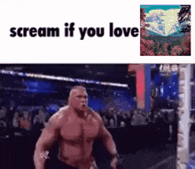 a picture of a man with the words scream if you love