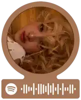 a spotify sticker with a picture of a woman laying down