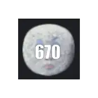 a picture of a face with the number 670 written on it