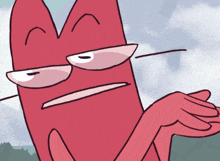 a cartoon drawing of a red cat with glasses