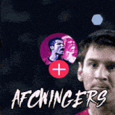 a picture of a soccer player with the words afckingers written below him