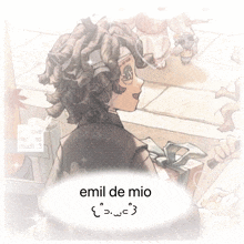 a picture of a person with the name emil de mio on the bottom