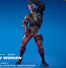 a screenshot of a video game called fortnite shows a character called wwoman