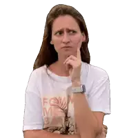 a woman wearing a white t-shirt that says " follow me " on it
