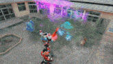 a robot with a sword and a lightning bolt coming out of it