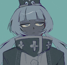 a drawing of a person with a cross on it