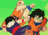 a group of cartoon characters are fighting each other in a cartoon .