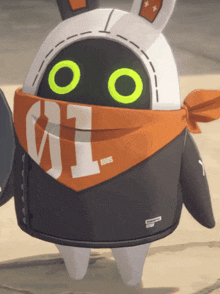 a robot with the number 01 on it 's face