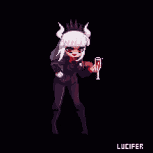 Helltaker Lucifer GIF - Helltaker Lucifer Wine GIFs