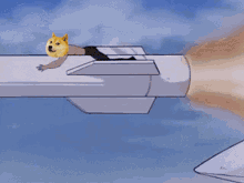 Doge Rocket Doge Flying GIF - Doge Rocket Doge Flying Doge Thumbs Up GIFs