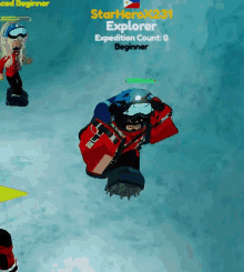 a screenshot of a video game with explorer expedition count 0 beginner