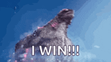 a picture of a monster that says i win !