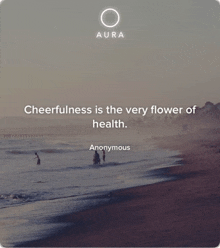 a poster with a quote by anonymous that says cheerfulness is the very flower of health