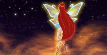 bloom drawing bloom transformation butterfly wings red hair