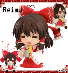 a picture of a girl with the name reimu