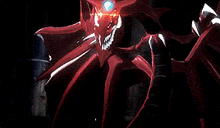 a close up of a monster 's mouth with teeth .