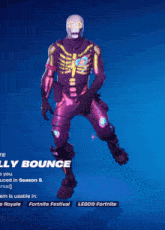 a video game character called jelly bounce is shown on a blue background