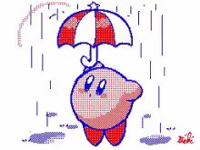 Kirby Rain GIF - Kirby Rain Umbrella GIFs