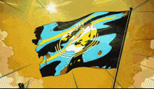 a cartoon drawing of a flag that says ' united states of america ' on it