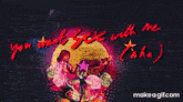 a make a gif.com screen shows a woman surrounded by stars and roses