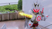 a cartoon character with a sword and shield
