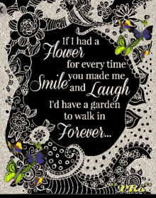 flower smile laugh garden butterflies
