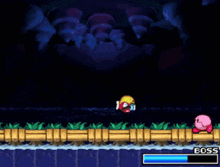 a video game screen shows a shark and a star and says boss