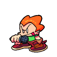 a cartoon character is holding a microphone in his hand