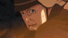 a close up of a man with a helmet on