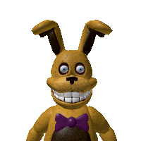 a yellow bunny with a purple bow tie on its chest