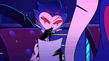 a cartoon character is reading a piece of paper
